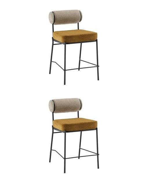 Набор из 2 полубарных стульев Stool Group Ponpoun Totoro Barstool OTE-SH 170+272 X2 бежевый терракотовый