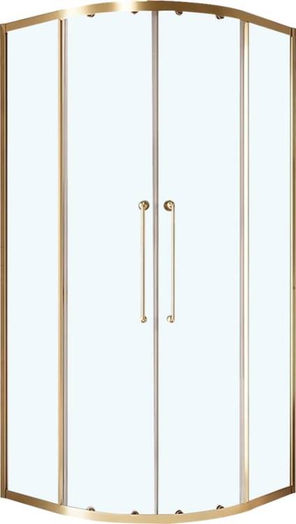 Душевой уголок Cezares Relax RELAX-304-R-2-90-C-BORO профиль брашированное золото, стекло прозрачное, 90x90