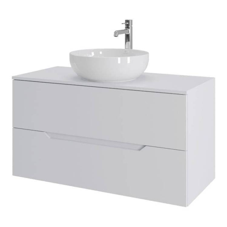 Тумба с раковиной Orange Line Li-100TuwMDF+B07-420W белая матовая, 100 см