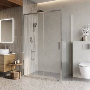 Душевой уголок BelBagno LUCE-AH-1-130/90-C-Cr профиль хром, стекло прозрачное, 130x90x195