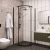 Душевой уголок Cerutti Spa CT9221 черный алюминий, прозрачное стекло