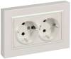 Розетка 2-местная с заземлением и шторками IEK Brite BR-R28-16-K36-F жемчуг