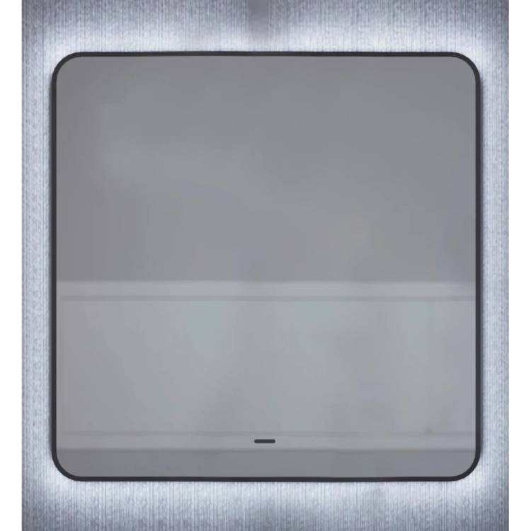 Зеркало Uperwood Modul 3049345672 с подсветкой, бесконтактный сенсор, антизапотевание, холодная подсветка, черное, 80x80 см