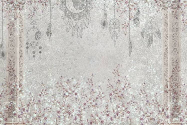 3D Фотообои Artegrafico «Восточный сад в розовых тонах» VS-001 канвас