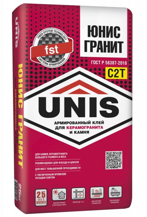 Клей для плитки Unis Гранит C2T 25 кг