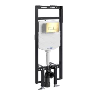 Система инсталляции для унитазов Wasserkraft Dinkel 58TLT.010.ME.PG03 клавиша золото глянцевое