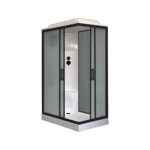 Душевая кабина Royal Bath RB 8120HP6-GC-BL левая, профиль черный, стекло матовое, 120x80x217