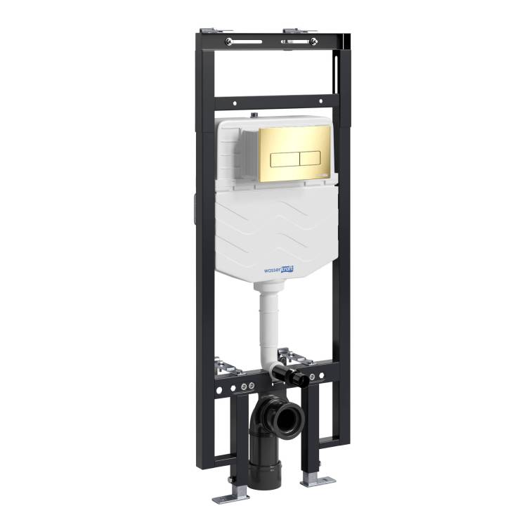 Система инсталляции для унитазов Wasserkraft Dinkel 58TLT.010.ME.PG03 клавиша золото глянцевое