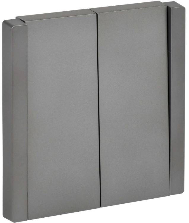 Выключатель 2-клавишный проходной IEK Forte&Piano FP-V22-0-10-1-K46 сталь