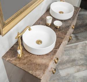 Столешница Armadi Art NeoArt 857-161-ED мрамор 161см Emprador Dark