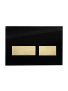 Кнопка смыва Cezares Lux LUX-GN-2-BORO черное стекло, брашированное золото