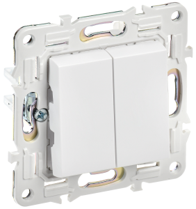 Выключатель 2-клавишный IEK Skandy SK-V20-0-10-K01 арктический белый