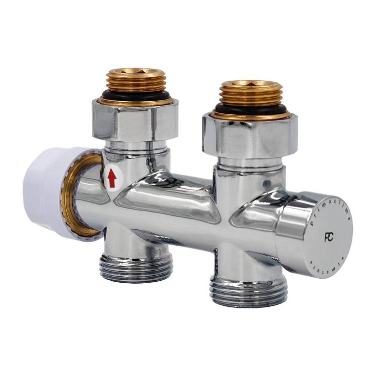 Узел нижнего подключения Primoclima Armature PC710SW термостатический, прямой 1/2"х3/4", хром