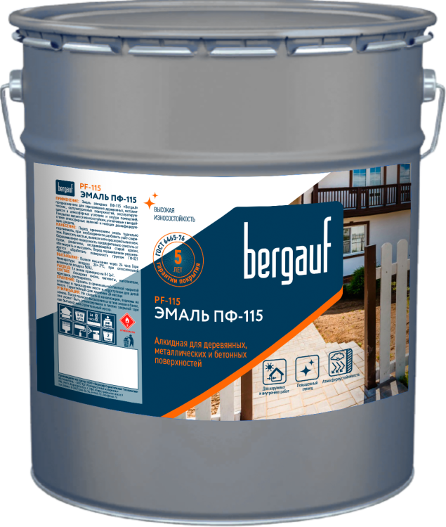 Эмаль алкидная Bergauf PF-115 белая 25 кг