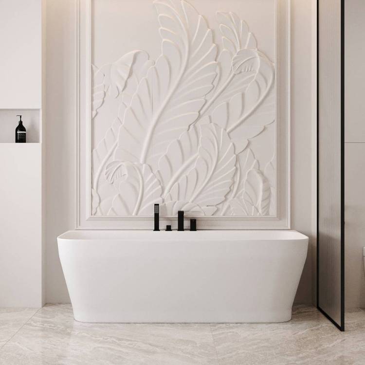 Ванна из искусственного камня Abber Stein AS9616 170x80 белая матовая