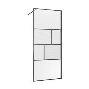 Душевая перегородка Vincea Walk-In HP Art VSW-1HC900CFGM 900x2000, вороненая сталь, стекло прозрачное, рифленое