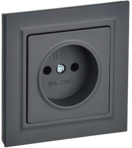 Розетка 1-местная IEK Brite BR-R10-10-K53-F графит