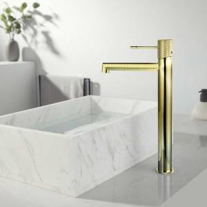 Смеситель для раковины Vincea Desire VBF-1D2BG однорычажный, брашированное золото