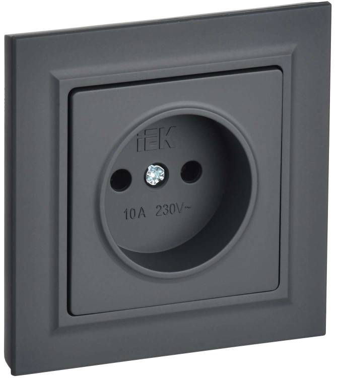 Розетка 1-местная IEK Brite BR-R10-10-K53-F графит