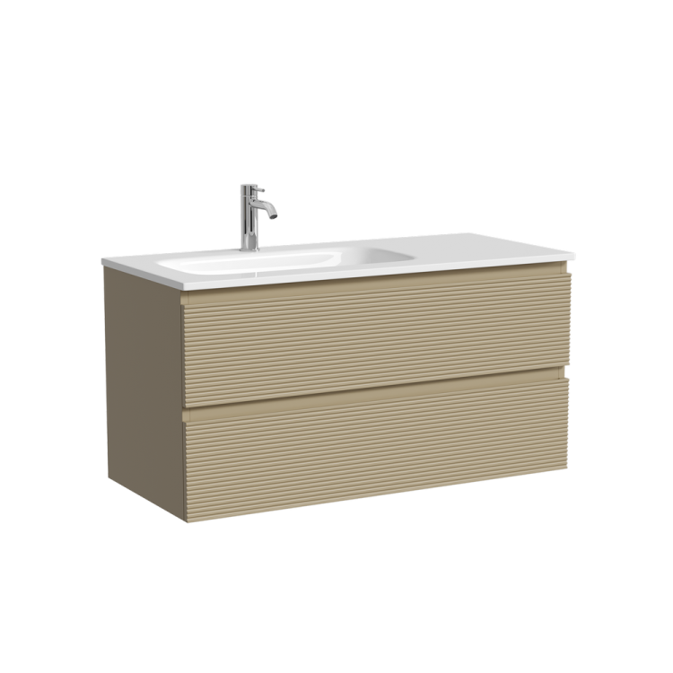 Тумба под раковину Sancos Folk FL100LCP подвесная, 99.5x44.5x50, левая, Капучино