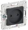 Розетка 1-местная с защитными шторками IEK Skandy SK-R13-10-K53 графит