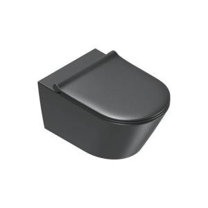 Унитаз подвесной Catalano Zero 0551200022 + 0111550022 + 9056060000 безободковый, с крышкой-сиденьем микролифт, черный матовый