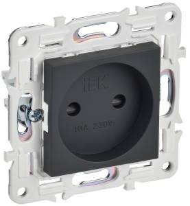 Розетка 1-местная с защитными шторками IEK Skandy SK-R13-10-K53 графит