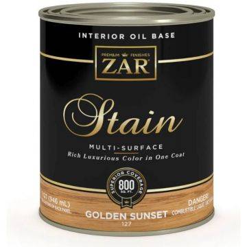 Льняное тонирующее масло ZAR Stain Interior Oil Base 127 Золотой закат (Golden Sunset) 0.946 л