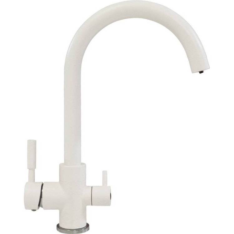 Смеситель для кухни Polygran Элара Дуо 660731 белый хлопок
