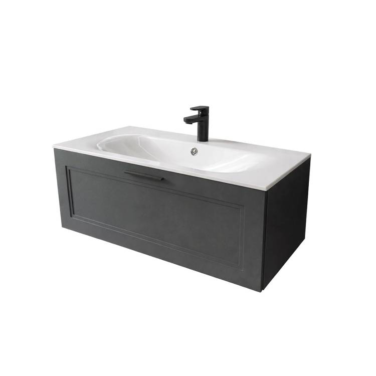 Тумба с раковиной Terminus Classik CLA101001701601O графит , 100x38
