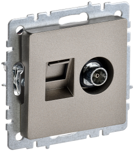 ТВ-розетка+Ethernet RJ45 IEK Brite BR-AK20-1-K37 шампань