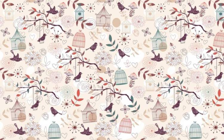 3D Фотообои Artegrafico «Птицы с клетками» PRV-032 песок