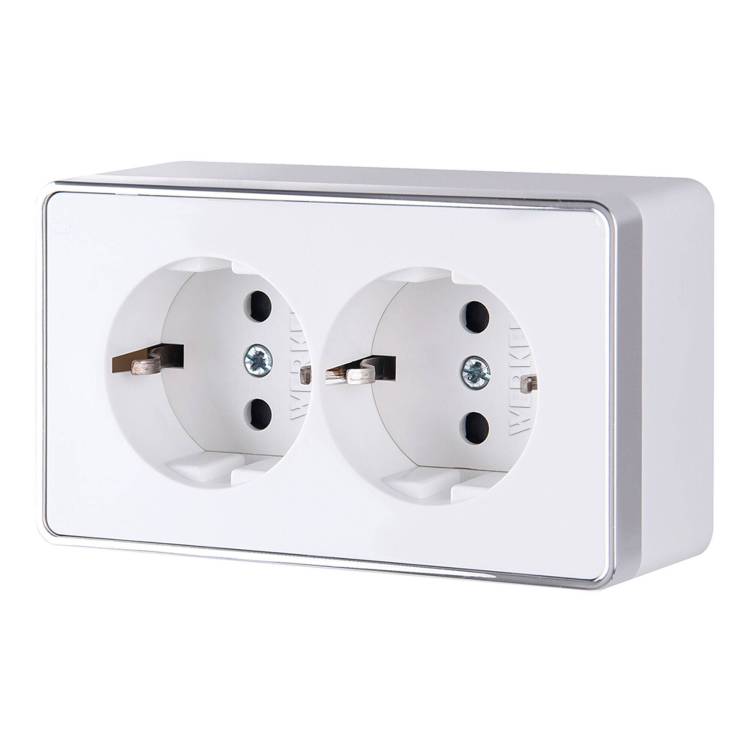 Розетка двойная с заземлением Werkel Gallant W5072101
