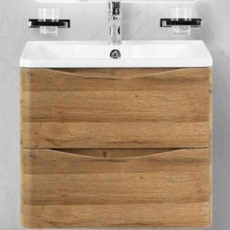 Тумба под раковину Belbagno Acqua ACQUA-600-2C-SO-RR 60x45x50 Rovere Rustico подвесная с двумя выкатными ящиками