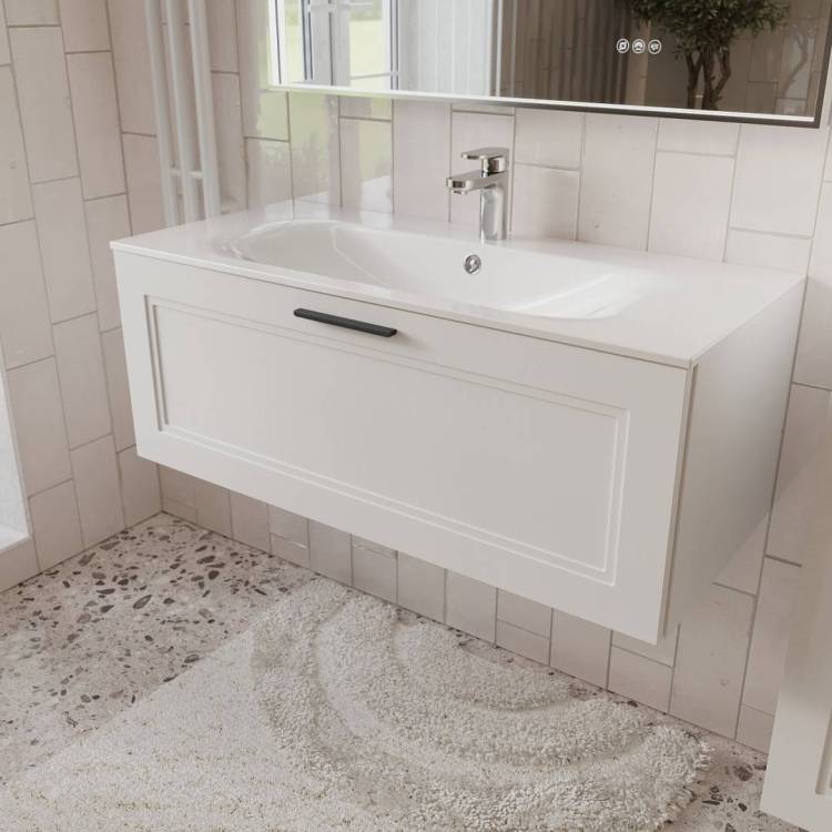 Тумба с раковиной Terminus Classik CLA101001900301O белый, 100x38