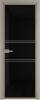 Межкомнатная дверь Profil Doors 2 AX цвет профиля Никель матовый, стекло безопасное 6 мм черный триплекс 700x2000