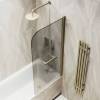 Шторка на ванну MaybahGlass MGV-766-2 40x140, поворотная, стекло бронза 6 мм, профиль бронза, с полотенцедержателем