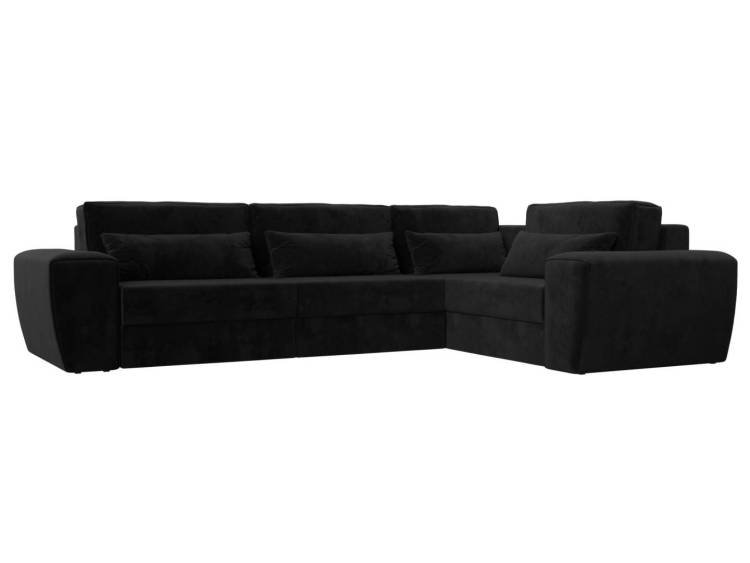 Диван угловой Лига Диванов Лига-008 Long 118726 черный, правый