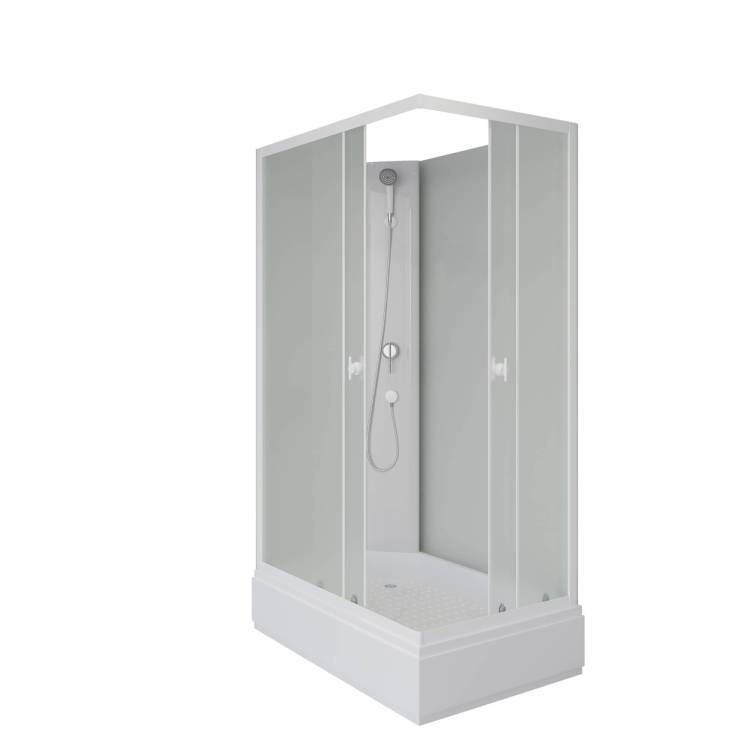 Душевая кабина Niagara Promo P110/80/26Q/MT/BK профиль белый, стекло матовое, 110x80x200