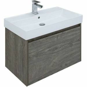 Тумба с раковиной Aquanet Nova Lite 75 245242 подвесная, дуб рошелье