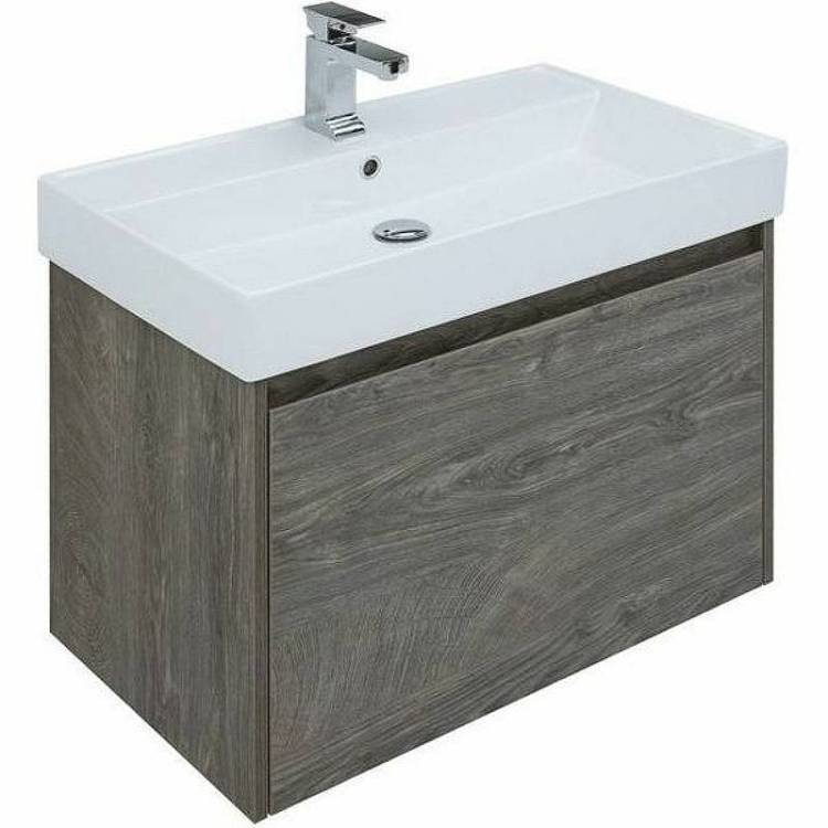 Тумба с раковиной Aquanet Nova Lite 75 245242 подвесная, дуб рошелье