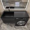 Раковина Uperwood Cosmos Quartz RCosmos Quartz120LU над стиральной машиной, левая, уголь, 120x48 фото 4