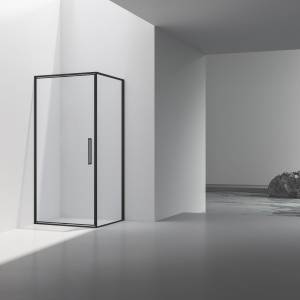 Душевой уголок Vincea Slim VSR-4SLP9010CLB профиль черный, стекло прозрачное, 100x90x195