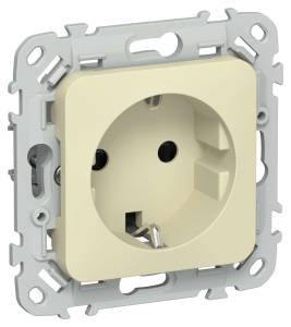 Розетка 1-местная с заземлением и шторками IEK Flite FI-R14-16-1-K87 навахо