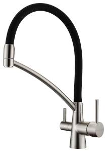 Смеситель для кухни Paulmark Siegen Si213111-BS с гибким изливом, брашированная сталь