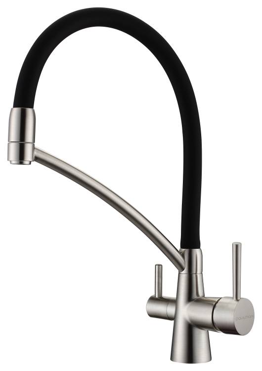 Смеситель для кухни Paulmark Siegen Si213111-BS с гибким изливом, брашированная сталь