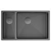 Мойка кухонная Paulmark Next 69/2S Uni PM226944-GMR Вороненая Сталь, 69x44