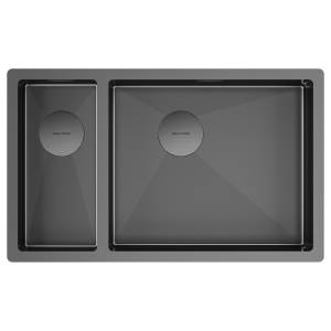 Мойка кухонная Paulmark Next 69/2S Uni PM226944-GMR Вороненая Сталь, 69x44