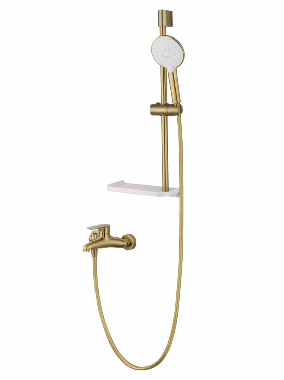 Смеситель для ванны Wonzon & Woghand WW-AE3201-BG с душевым гарнитуром, брашированное золото
