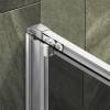 Душевая дверь в нишу MaybahGlass MGD-1638-5 профиль хром матовый, стекло графит, 160x195 фото 3